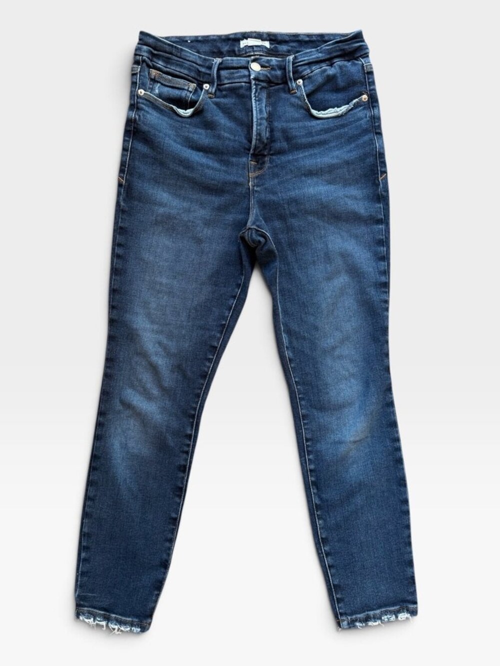 Good American Good Waist Crop Stretch Jeans – Indigo – Size 8/29